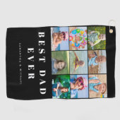 最高のパパ9フォトコラージゴルフタオル ゴルフタオル (横)