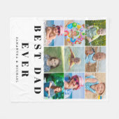 最高のパパ9フォトコラージュ フリースブランケット (正面(横))