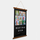 最高のパパ9フォトコラージュ 吊り下げ型タペストリー (傾斜あり)