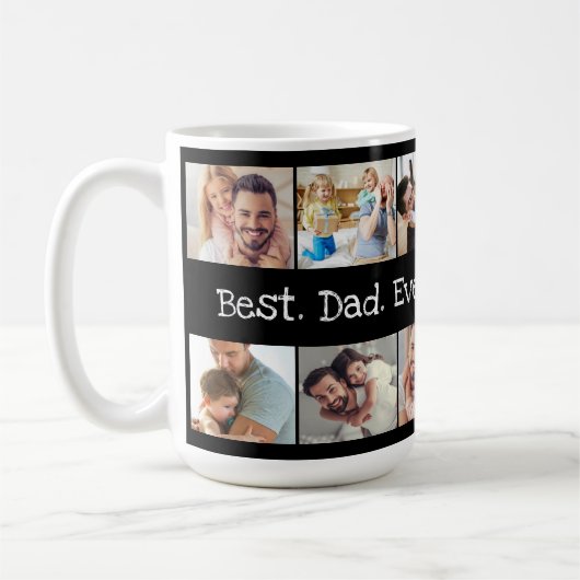 最高のパパ。いつまでも。白黒写真 コーヒーマグカップ (左)