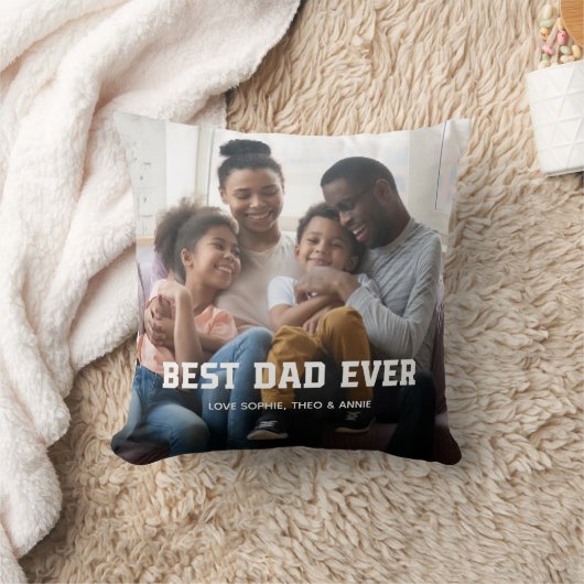 最高のパパ |はっきりしたモダン文字と2枚 クッション (ブランケット)