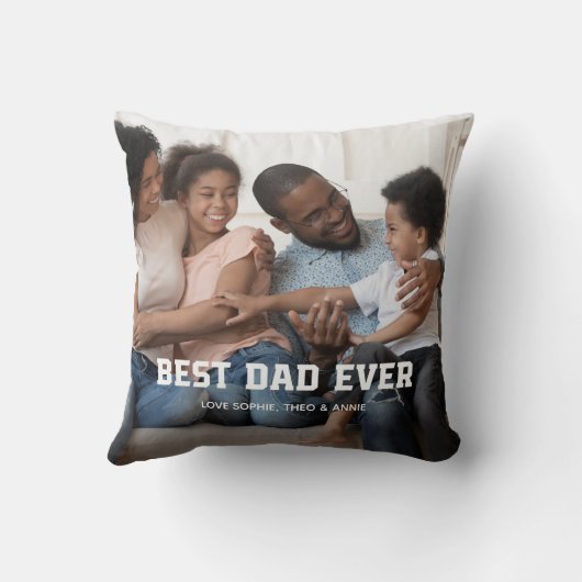 最高のパパ |はっきりしたモダン文字と2枚 クッション (裏面)