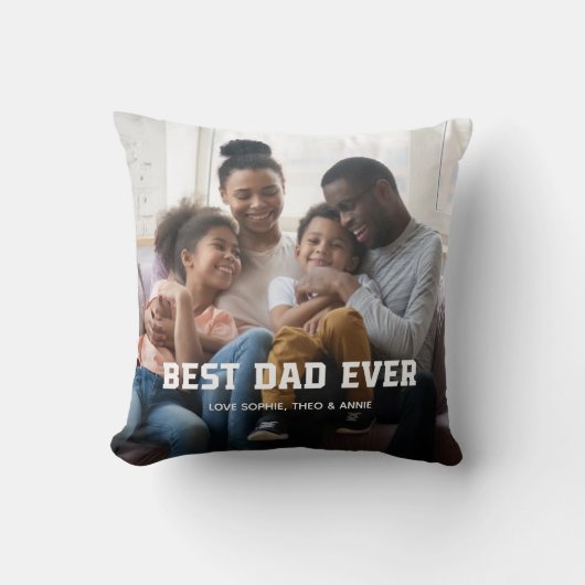 最高のパパ |はっきりしたモダン文字と2枚 クッション (正面)