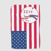 最高のパパ |アメリカ国旗のゴルフプレーヤー ゴルフタオル (正面)