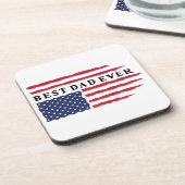 最高のパパ・エバーアメリカ国旗 コースター (左側)