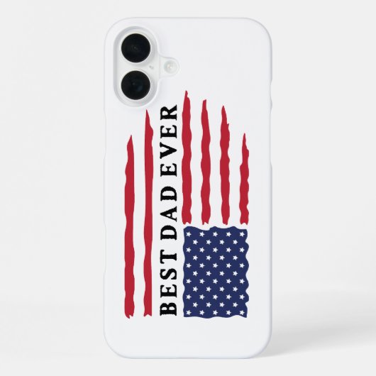 最高のパパ・エバーアメリカ国旗 iPhoneケース (裏面)