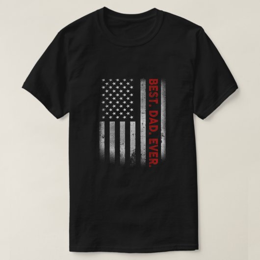 最高のパパ・エバーアメリカ国旗 Tシャツ (デザイン正面)
