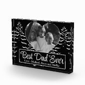 最高のパパ・エバーミニマリスト・ツリー写真テンプレート フォトブロック (右)