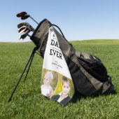 最高のパパ·エバー·アローズ·カスタムフォト ゴルフタオル (グリーン)