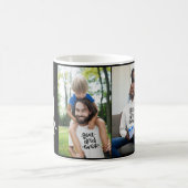 最高のパパ・エバー・フォトコラージュ・ファザーズ・デイGIftトラフ コーヒーマグカップ (中央)