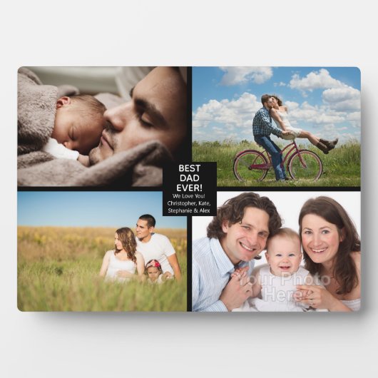 最高のパパ・エバー・ブラックファーザーズ・デイ4フォトコラージュ フォトプラーク (正面)