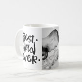 最高のパパ·エバー·ブラック·スクリプトの父の日 コーヒーマグカップ (正面左)