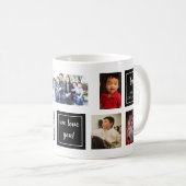 最高のパパ·エバ·コラージュ·パーソナライズされた白黒 コーヒーマグカップ (正面右)