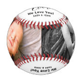 最高のパパ・エバ・ホワイト・ベビー2フォト・ネーム・野球 野球ボール (正面)