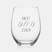 最高のパパ |エレガント母の日 ステムなしワイングラス (正面)