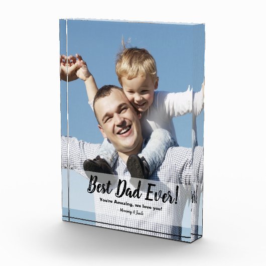 最高のパパ!カスタム写真父の日 フォトブロック (右)