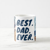 最高のパパ カスタム2枚の写真入りギフト コーヒーマグカップ (中央)