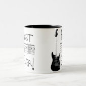 最高のパパ!ギターの弦のシンボルコーヒーマグ ツートーンマグカップ (中央)