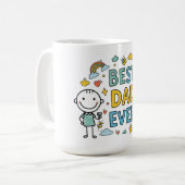 最高のパパ コーヒーマグカップ (正面左)