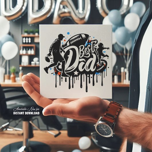 最高のパパ サッカー 父と息子 グラフィティ ホリデー カード