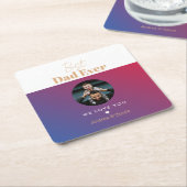 最高のパパ スクエアペーパーコースター (アングル)