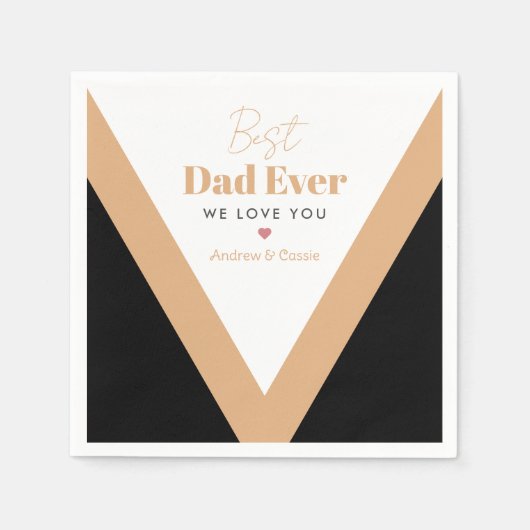 最高のパパ スタンダードカクテルナプキン (正面)