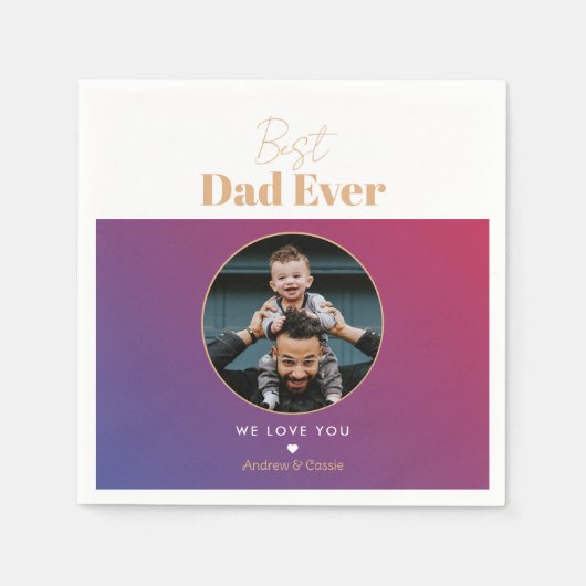 最高のパパ スタンダードカクテルナプキン (正面)