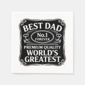 最高のパパ スタンダードカクテルナプキン (正面)