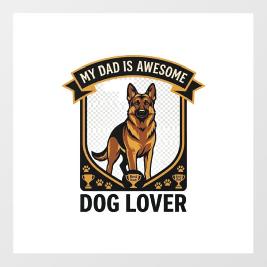最高のパパ ドイツ牧羊犬 愛犬家 肉球_1 ウィンドウサイン (シート)