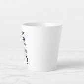 最高のパパ |ネイビモダンーブルーとグレー カフェラテマグ (正面)