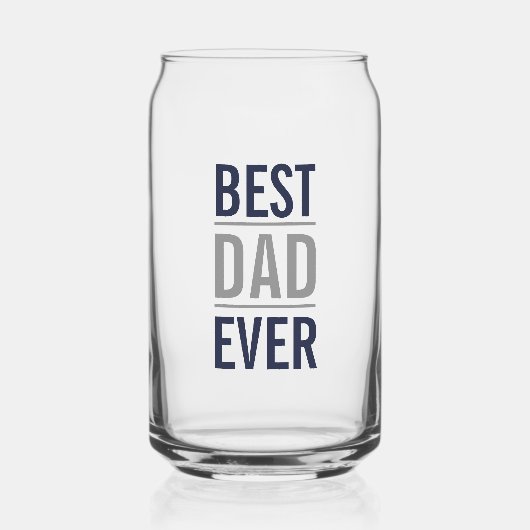 最高のパパ |ネイビモダンーブルーとグレー ガラス缶 (正面)