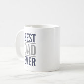 最高のパパ |ネイビモダンーブルーとグレー コーヒーマグカップ (正面左)