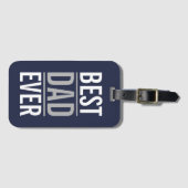 最高のパパ |ネイビモダンーブルー荷物タグ ラゲッジタグ (正面横)