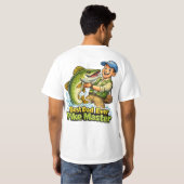 最高のパパ パイクマスター 釣り好きの面白い漫画 Tシャツ (裏面フル)