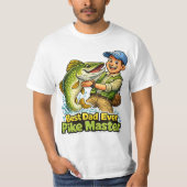最高のパパ パイクマスター 釣り好きの面白い漫画 Tシャツ (正面)