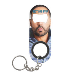 最高のパパ |パパおもしろい顔写真 キーホルダー栓抜き