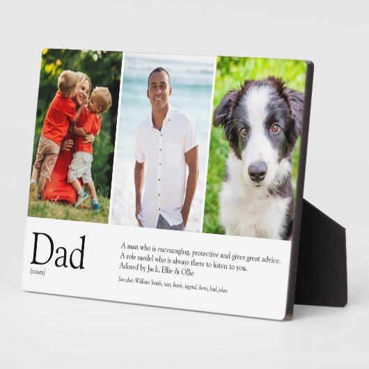 最高のパパ、パパ、父の定義3写真 フォトプラーク (側面)