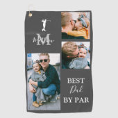 最高のパパ |パーソナライズされた 3枚の写真 ゴルフタオル (正面)