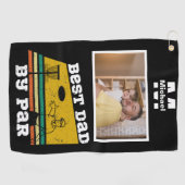 最高のパパ（パー）別ゴルフフリスビーカスタム写真 ゴルフタオル (横)