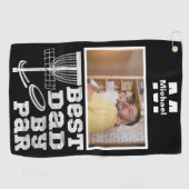 最高のパパ（パー）別ゴルフフリスビーカスタム写真 ゴルフタオル (横)