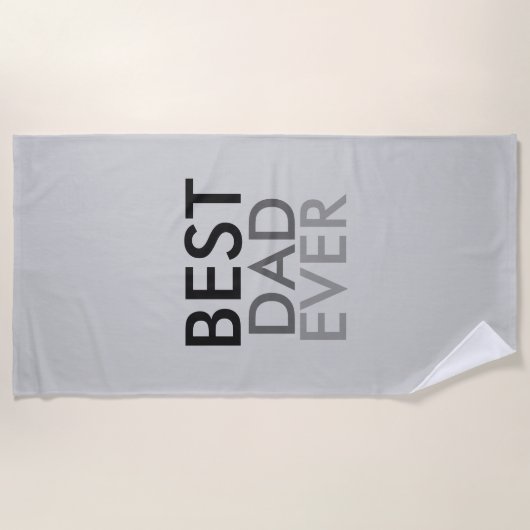 最高のパパ ビーチタオル (正面)