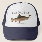 最高のパパ!フライアフィッシャーフライフィッシングトラック キャップ (正面)
