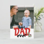 最高のパパ |ベビーガール写真父の日 カード (スタンド正面)