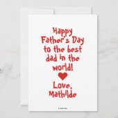 最高のパパ |ベビーガール写真父の日 カード (裏面)
