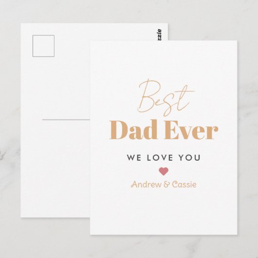 最高のパパ ポストカード (正面/裏面)