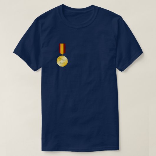 最高のパパ メダル ブローチ 父の日 Tシャツ (デザイン正面)