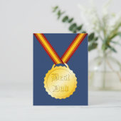 最高のパパ メダル 父の日 ポストカード (スタンド正面)