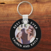 最高のパパ |モダン写真ミニマル父親カッコいい キーホルダー (正面)