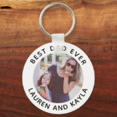 最高のパパ |モダン写真ミニマル父親カッコいい キーホルダー (正面)