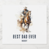 最高のパパ モダン|カウボーイホース父の日 ビールラベル (シングルラベル)